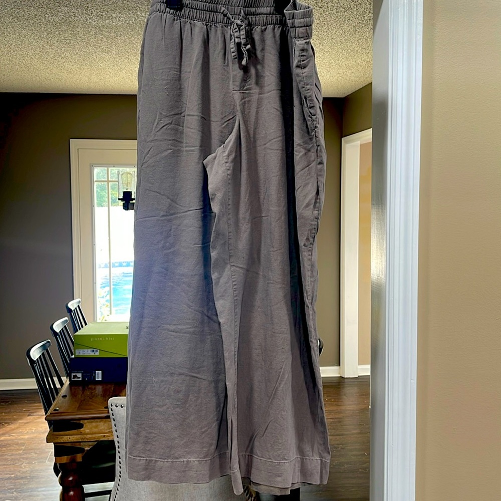 Wide leg linen pants